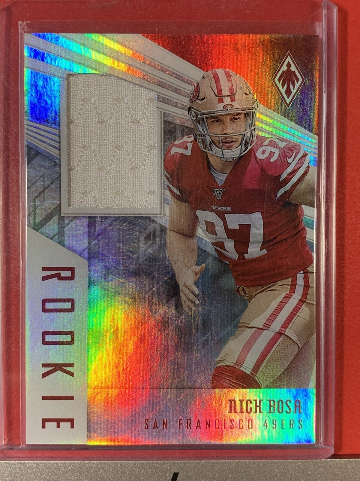 2019 Panini Phoenix RPS Memorabilia /100 Nick Bosa #8 Rookie RC worn jersey