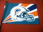 Vintage Miami Dolphins NFL Team Helmet Mascot Emerson USA Fan Flag — photo 1