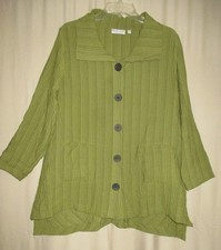 Habitat Clothes to Live In Blouse Jacket Tunic Womens Sm Green Button Front