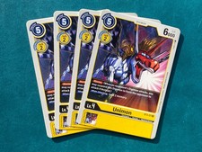 Unimon ST3-07 Playset Starter Deck Heaven's Yellow Digimon Card Game x4