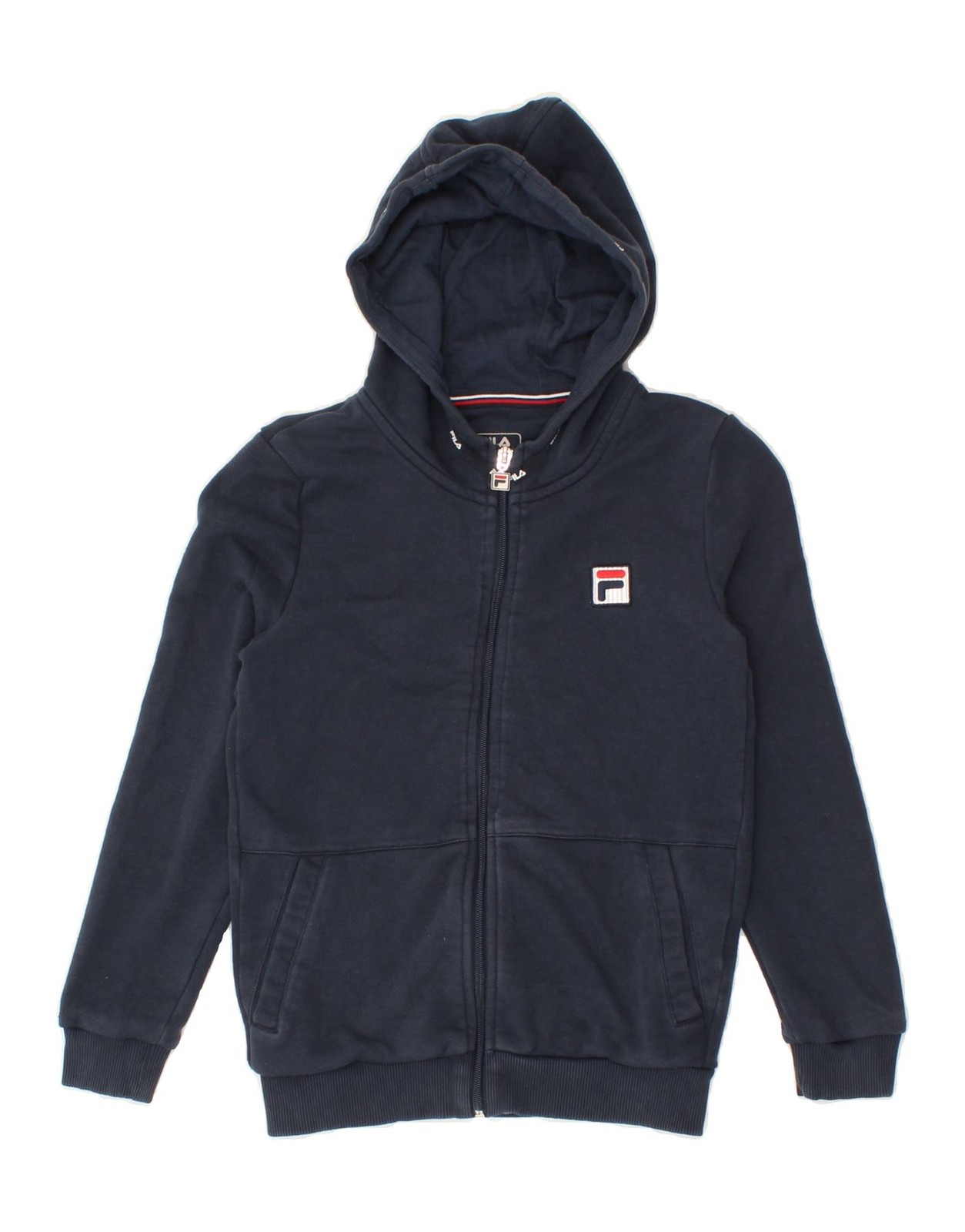 FILA Felpa con cappuccio e zip bambina 9 10 anni blu navy cotone VG04