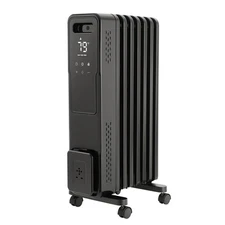 1500W Electric Oil Radiator with Dual Heating Tubes 3 Modes Remote Black