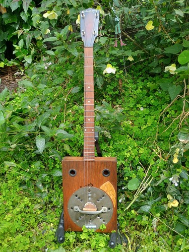 Handmade Resonator Tenor Cigar Box Guitar, Kalamazoo neck!