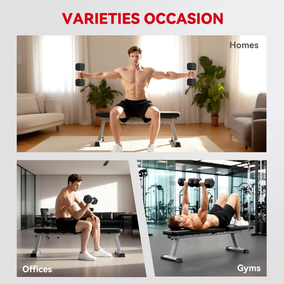 HOMCOM 20KG Single Rubber Hex Dumbbell Portable Hand Weights Dumbbell Home Gym, photo 4 of 5