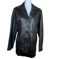Oscar Piel Black Leather Jacket XL USA Made Quilted Lining Durable Design