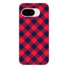 Silicone Case - Google Pixel 9a Compatible - Red Tartan Design