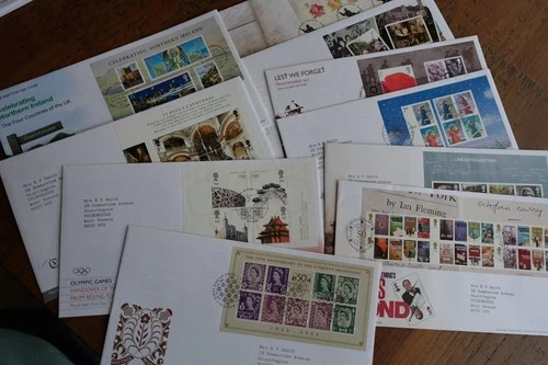 GB Fine Collection of 10 Different MINIATURE SHEET First Day Covers FDCs
