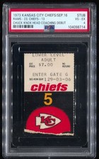 Chuck Knox Head Coaching Debut - PSA 4 Ticket 1973 L.A. Rams Football