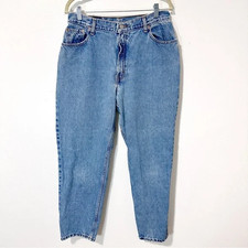 Vintage 90s Levi s 550 Distressed Faded Relaxed Fit Tapered Leg Jeans Size 14S