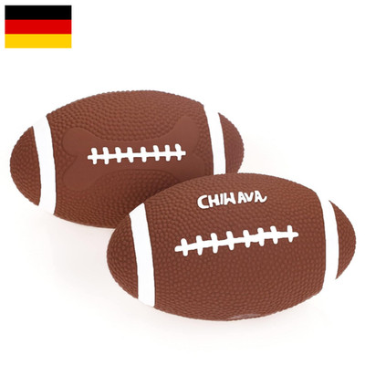 Quietschender Latex Fußball | 2 Stück | Plüschgefüllt für Große Hunde