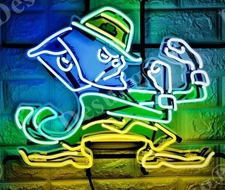 Notre Dame Fighting Irish Mascot HD Vivid Neon Sign 20"x16" Light Lamp Wall LL