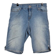 Gloria Vanderbilt Womens All-Around Slimming Bermuda Shorts Light Wash Blue Sz 8