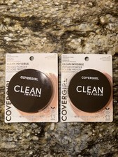 2 NEW COVERGIRL Clean Invisible Pressed Powder, 130 Classic Beige, 0.38 oz