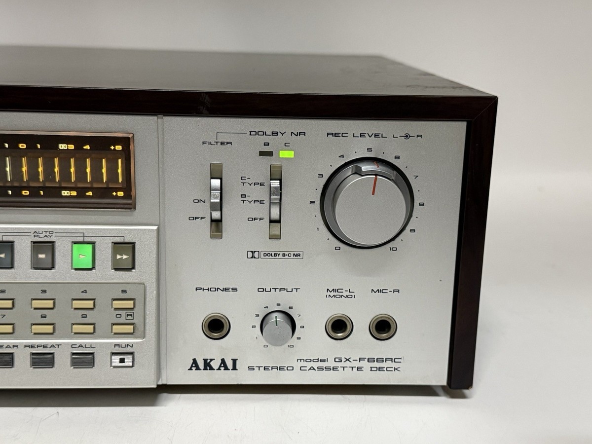 Vintage 1980s Akai GX-F66RC 3-Head Cassette Deck - Auto Reverse
