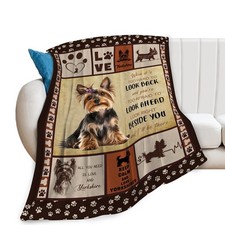 Yorkie Blanket Yorkshire Dog Throw Gifts Stuff Fleece Flannel Plush 40x50 Inch
