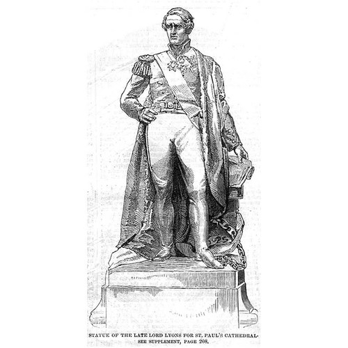 Statue of the Late Lord Lyons - Antique Print 1860