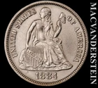 1884 Seated Liberty Dime - Choice Gem Brilliant Uncirculated++  Lustrous  #L6514