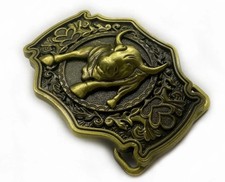 Longhorn Steer Bull Riding Rodeo Western Cowboy Belt Buckle