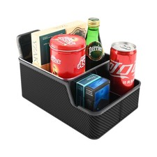 Car Front Seat Organizer Center Console Armrest Storage Box Caddy Black