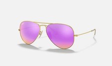 RAY-BAN LARGE AVIATOR SUNGLASSES ARISTA GOLD PINK MIRROR GREEN RB3025 112/4T