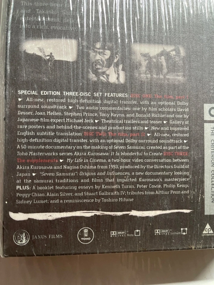 KUROSAWA SEVEN SAMURAI  2006 CRITERION 3 DVDs Slipcase, Booklet EXCELLENT SHOWN - Image 3 of 4