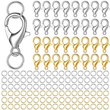 100 Pcs Stainless Steel Lobster Clasp, Claw Clasp with Silver,Gold