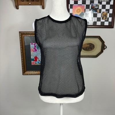 Vintage Max Active Worldwide Black Thick Mesh Tank Top