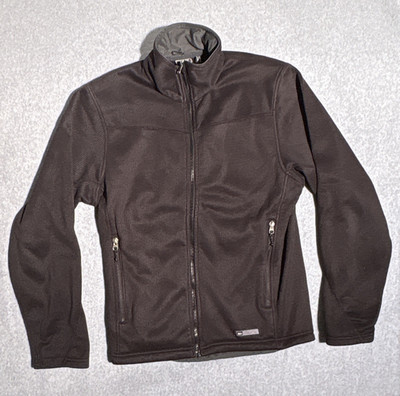REI Men's Full-Zip Fleece Jacket, Black, Stand-Up Collar, Size Small