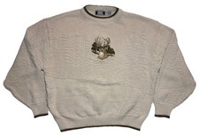 Vtg 80s Sutter And Grand Nature Buck Deer Knit Trees Sweater Men’s XL USA Made