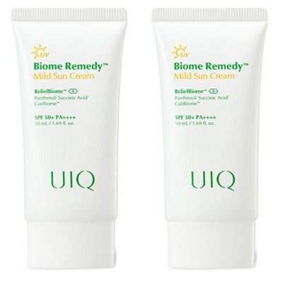 UIQ Biome Remedy Mild Sun Cream SPF50+ PA++++ 50ml Doppelpack | Soothing Dail...