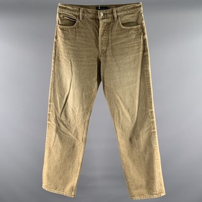 ALEX MILL Größe 30 Khaki Braune Wash Cotton Jeans Mit Knopfverschluss