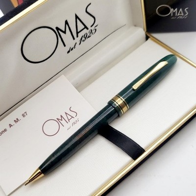 OMAS EXTRA AM87 (557-S OVERSIZE:15 cm)-PENCIL PEN-GREEN BRIARWOOD-NEW-BOX/PAPERS