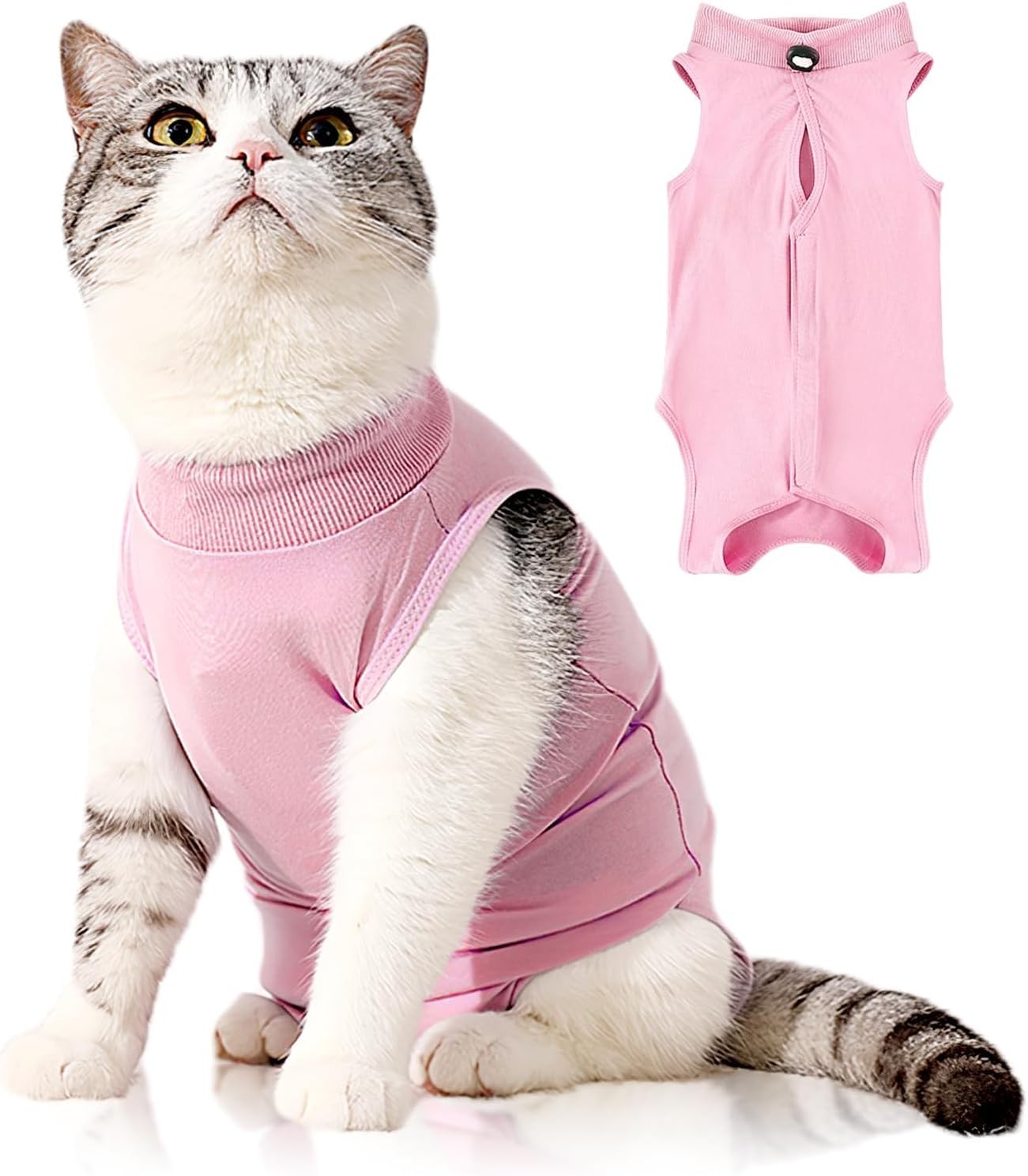 Cat Recovery Suit Post Surgery Bodysuit for Cats, Anti-Lick Pet Vest for Kitten