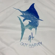 Guy Harvey Shirt Mens 2XL White Long Sleeve Performance Fishing Marlin AFTCO