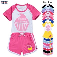 Girls ZAMFAM Rebecca Zamolo Print T-shirt Shorts Suits Casual Top Tracksuit Sets