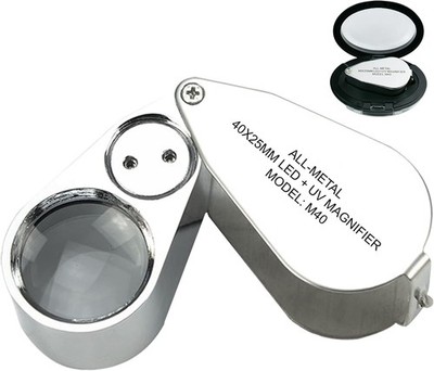 Pineapple 40X Jewelers Loupe with Light Lighted Magnifying Glass Eye Loop