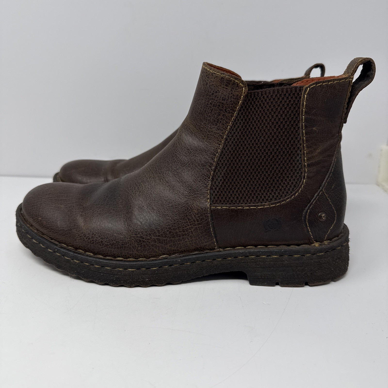 Born Boots Men's 8.5 Chelsea Brown Leather Pull On Ankle Casual