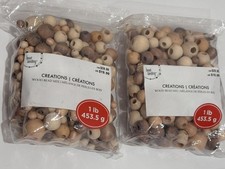 2 Bead Landing Wood Bead Mix 2 lb Natural Wooden Craft Beads DIY Jewelry Macrame