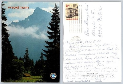 Vintage Vysoké Tatry Postcard Kriváň Peak Slovakia High Tatras 1990