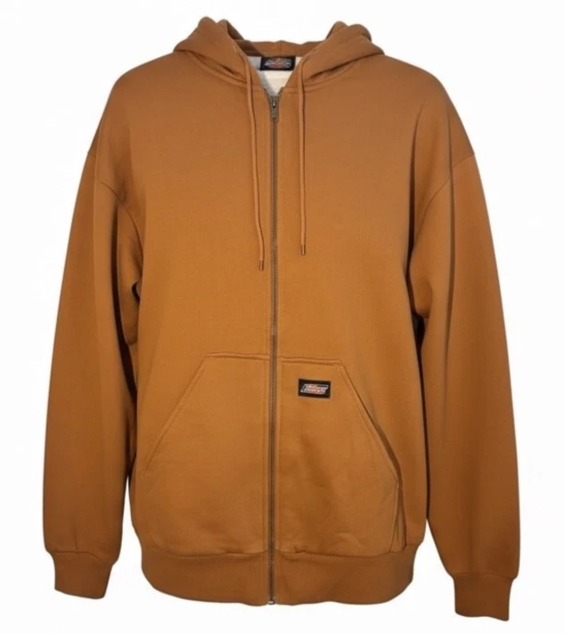 dickies mens size Large brown duck thermal lined hooded heavweight sweatshirt