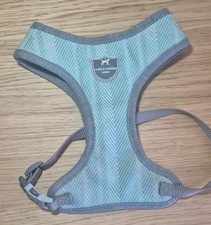 Hugo & Hudson Tweed Dog Harness - Aqua Blue Herringbone