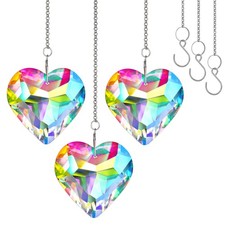 50mm Crystal Heart Sun Catcher Prisms for Windows, Garden, and Home Decor