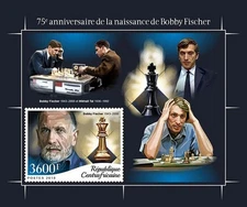 CHESS Grandmaster BOBBY FISCHER Sport 1v-Stamp Sheet #182 (2018 Central Africa)