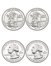 2x 2013 America The Beautiful $ Quarters Fort McHenry Maryland P&D BUNC coins