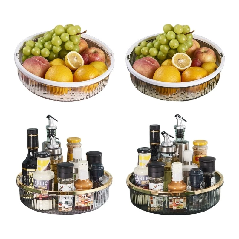 Kitchen Condiment Storage Rack Rotatable Spices Organizer Multifunctional Box
