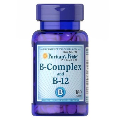 Vitamin B-Complex and Vitamin B-12 180 Tablets