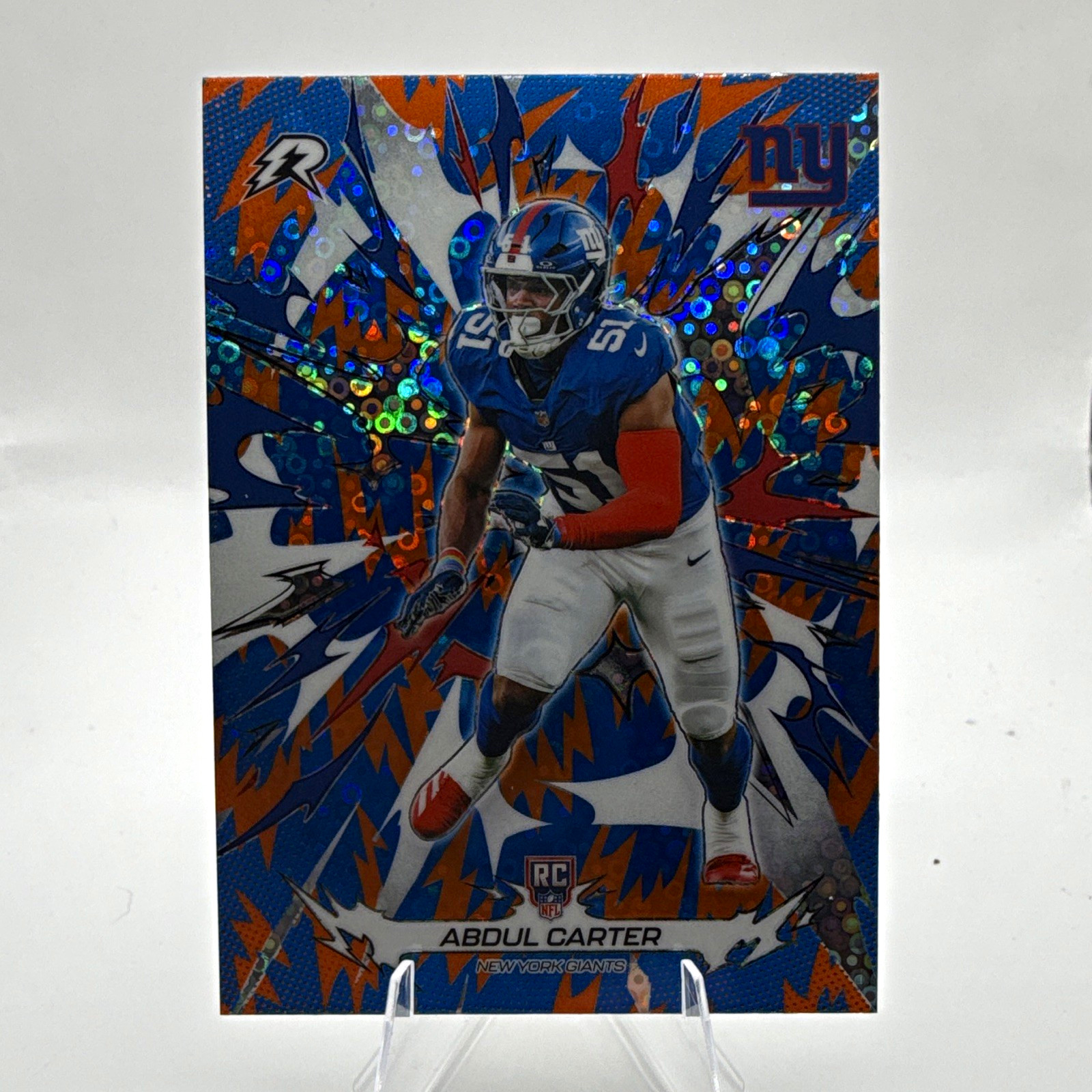 Abdul Carter RC 2025 Topps Resurgence Orange and Blue Spark Parallel