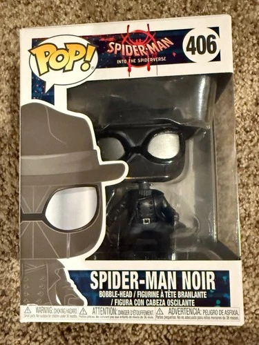 Pop! Into the Spider-Verse Spider-Man Noir vaulted #406 Vinyl Bobblehead