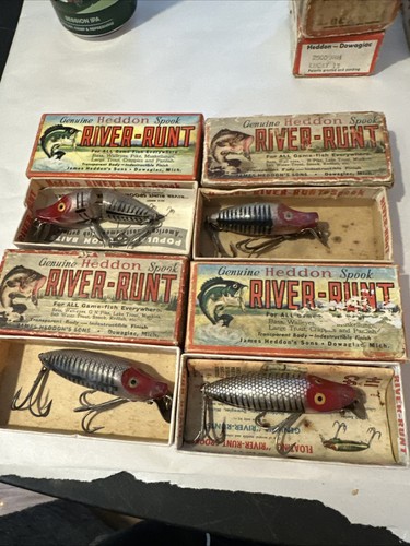 Appâts flotteurs vintage Heddon River Runt Spook et 1 leurre de pêche