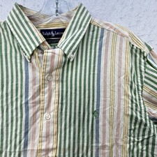 Ralph Lauren Vintage Men  s Multicolor Striped Long Sleeve Button Shirt Size XL
